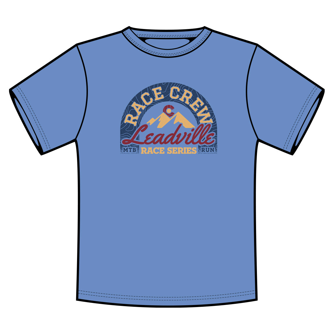 2025 Race Crew Tee- Heather Carolina Blue