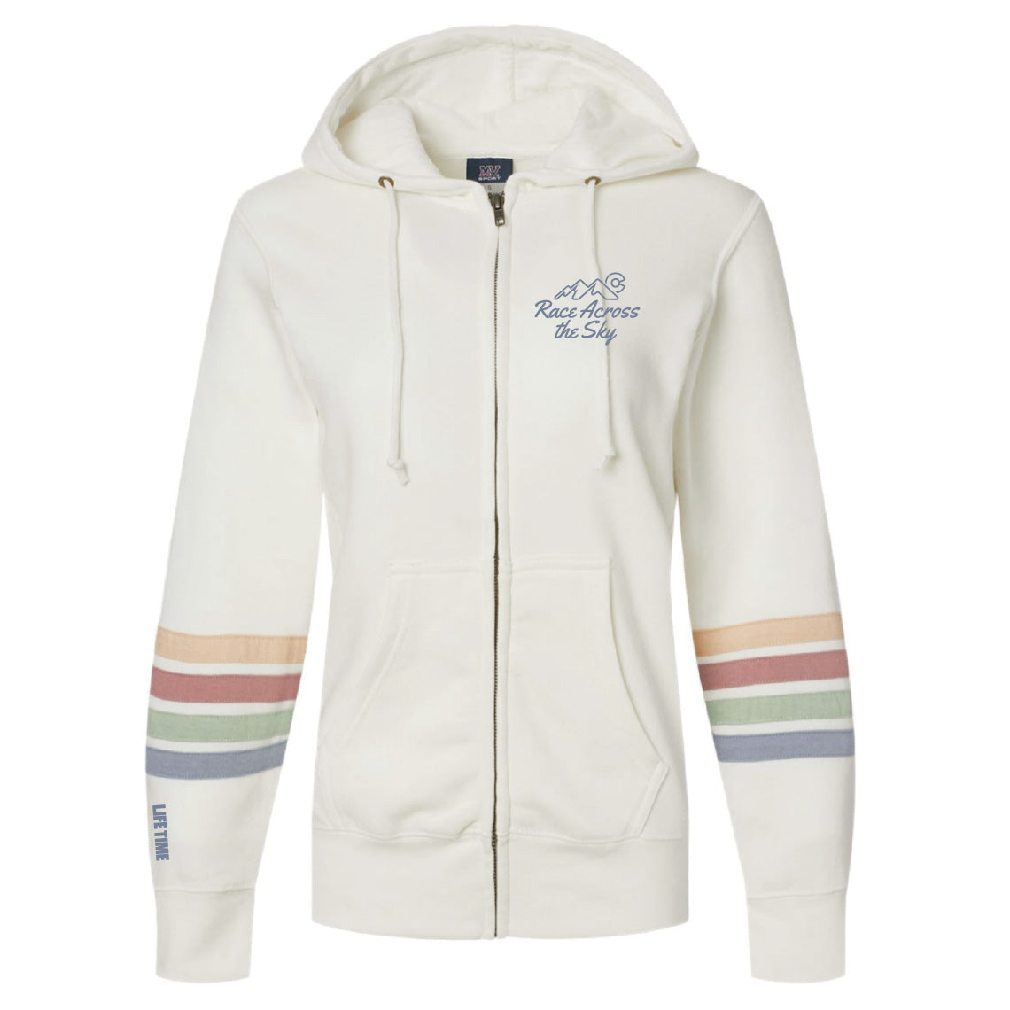 2025 Women's Striped Full Zip Hooded Sweatshirt