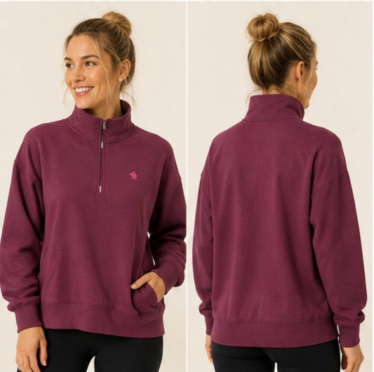 2026 Womens Rabbit Go-To Half Zip Sweatshirt - Mauve