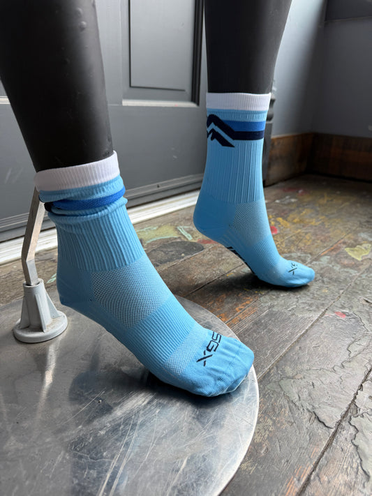2026 6" Unisex Wool Socks- One Size Blue