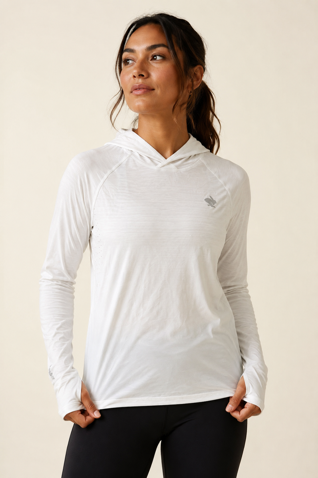 2026 Womens Rabbit LS Hoodie UPF Reflector 2.0 - White