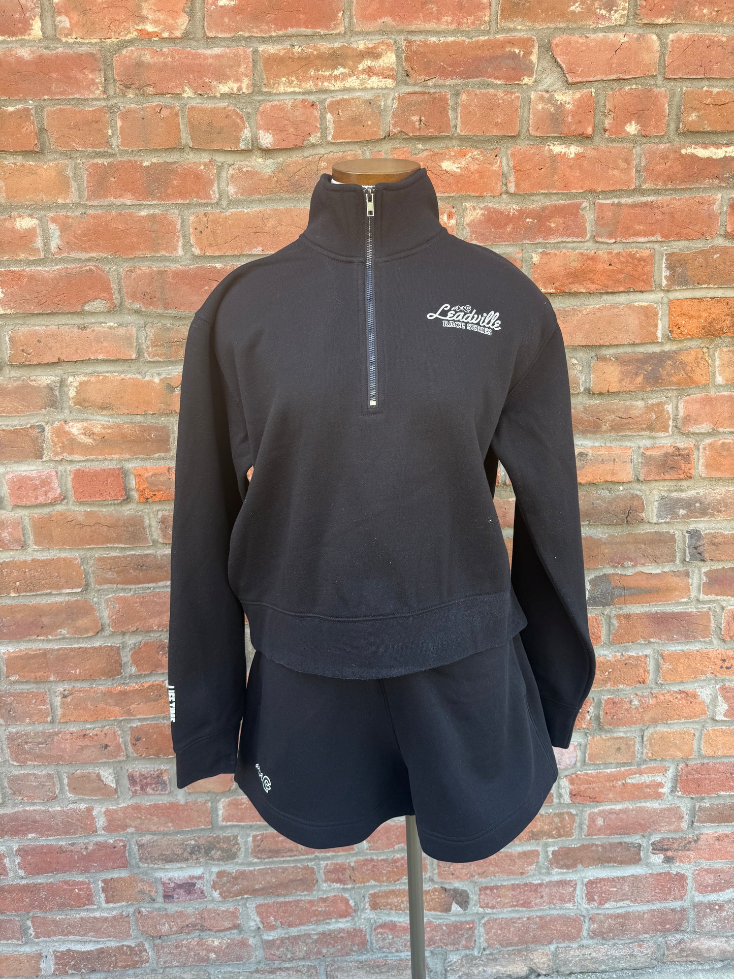 2026 Women's Half Zip Crew Sweatshirt (MATCHING SET)- Black