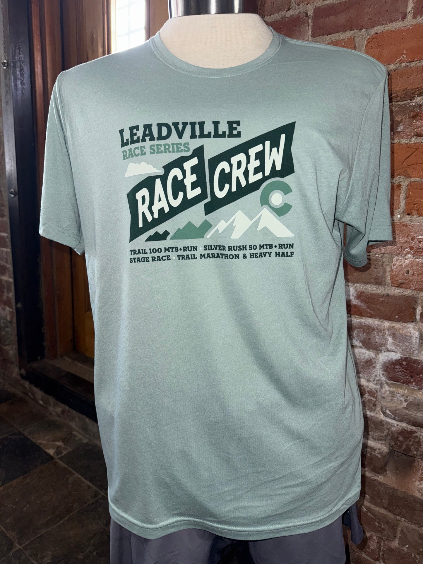 2026 Unisex Race Crew Tee- Stonewash Green