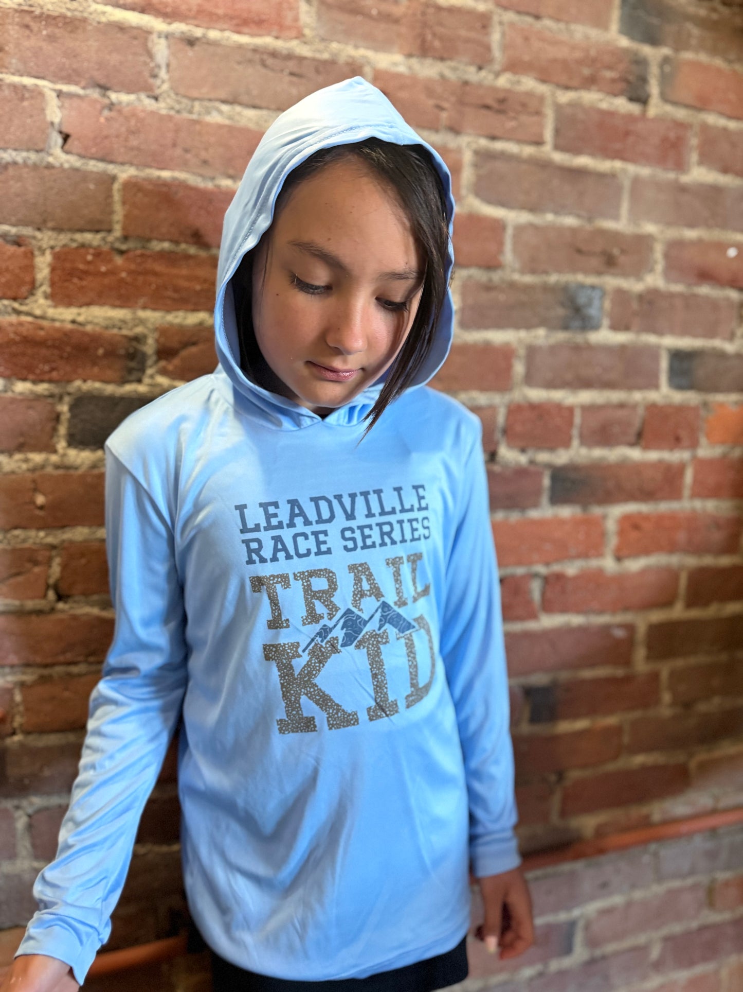 2026 Youth UPF - LS Hoodie Tee (Unisex Kids) - Aqua Blue