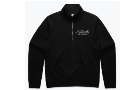 2026 Women's Half Zip Crew Sweatshirt (MATCHING SET)- Black