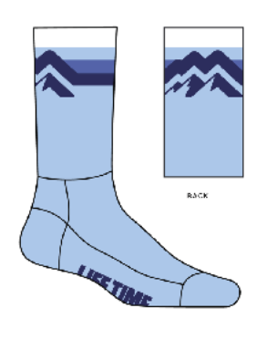 2026 6" Unisex Wool Socks- One Size Blue