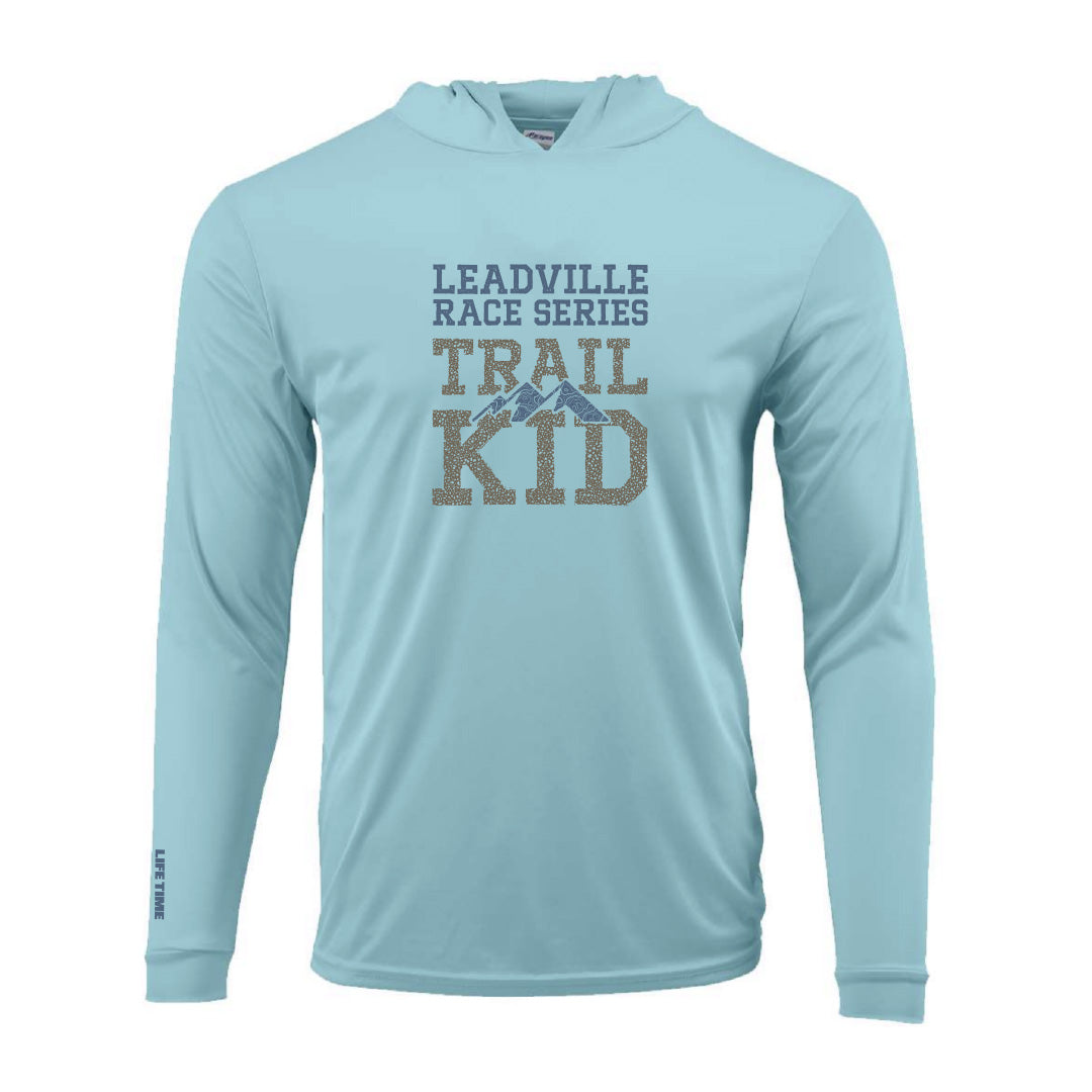 2026 Youth UPF - LS Hoodie Tee (Unisex Kids) - Aqua Blue