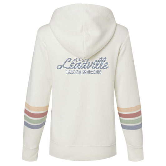 2025 Women's Striped Full Zip Hooded Sweatshirt