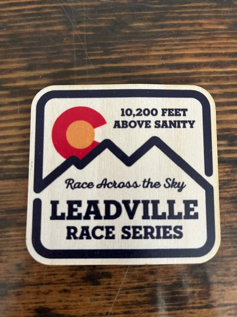 Leadville Race Series White Wood Sticker