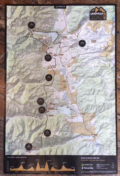 Leadville Trail RUN Map -100; 50; Marathon; Half; 10K - Rolled