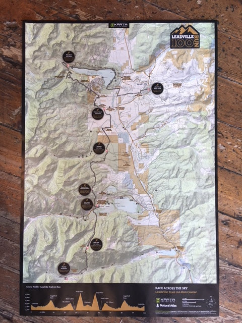 Leadville Trail RUN Map - 100; 50; Marathon; Half; 10K - Folded